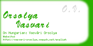 orsolya vasvari business card